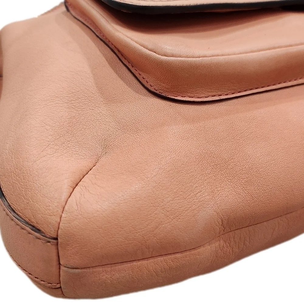 COACH Salmon Peach Perforated Leather Crossbody Shoulder Bag,Women's OS
